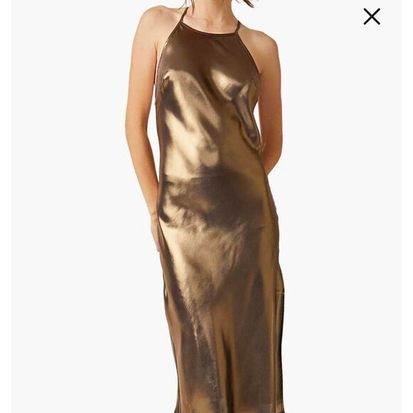 FREE PEOPLE Sunset Shimmer Sleeveless Racerback Midi Slip Dress - Picture 6 of 16